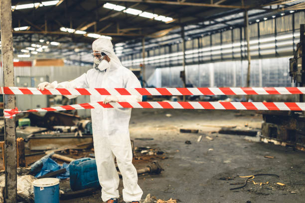 Professional Biohazard Cleanup technician working in Marmora, NJ
